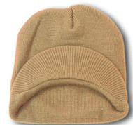 TopHeadwear Cuffless  Visor Winter Beanie - Beige