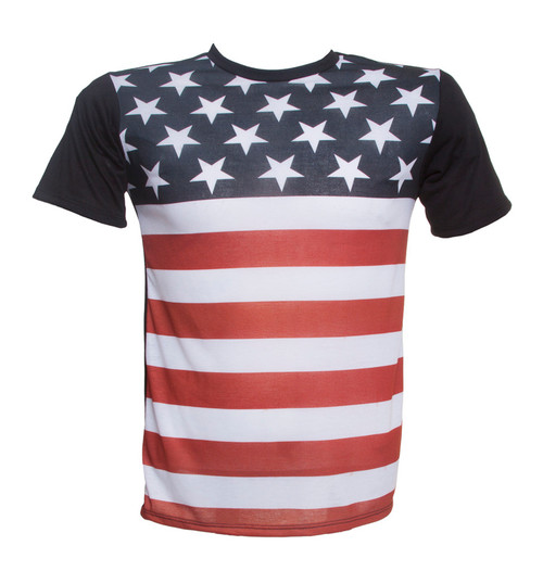 Mens United States Flag Sublimation T-Shirt