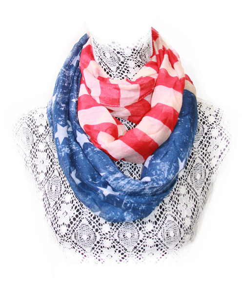 American Flag Infinity Loop Winter Scarf