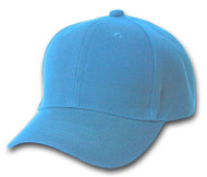 Plain Fitted Curve Bill Hat, Sky Blue  7 1/4