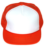 Vintage 2 Tone Foam Trucker Hat Cap , Orange