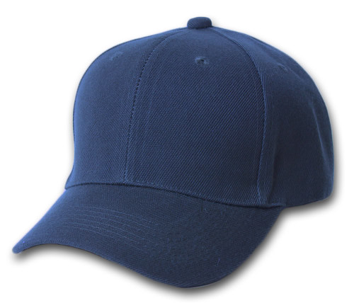 Plain Fitted Curve Bill Hat, Navy 7