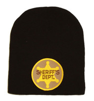Delux Military 3D Patch Embroidery Law Enforcement Black Beanie, Sheriff's Dept.
