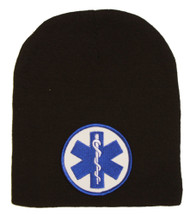 Delux Military 3D Patch Embroidery Black Beanie Emergency Medical Service