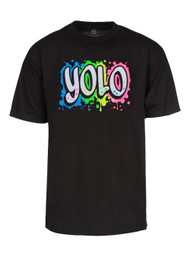 Colorful YOLO You Only Live Once Graphic T-Shirt - Black