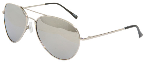 Classic Premium Silver Mirror Lens Aviator Sunglasses + Free Micro Case