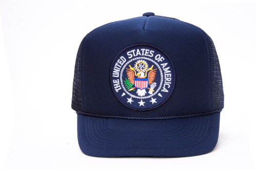Military Patch Adjustable Trucker Hats - United States of America Seal