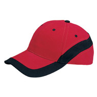 LOW PROFILE ( STRUCTURED) DELUXE FANCY SPORTS CAP, Red Black