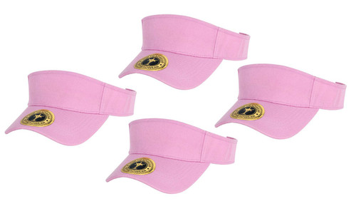TopHeadwear Summer Adjustable Visor, Light Pink 4 pack