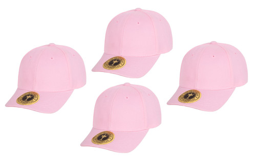 TopHeadwear Structured Adjustable Baseball Hat, Light Pink 4 pack
