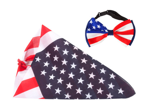 USA Patriotic Kit - Bandana and USA Bowtie