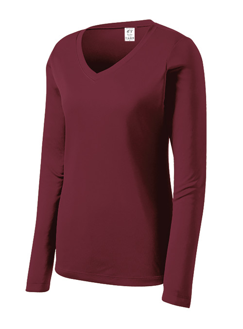 Gravity Threads Womens Long-Sleeve Moisture-Wick V-Neck