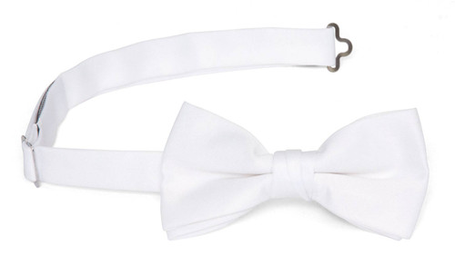 Gravity Threads Classic Pre-tied Adjustable Fashion Bowtie - White