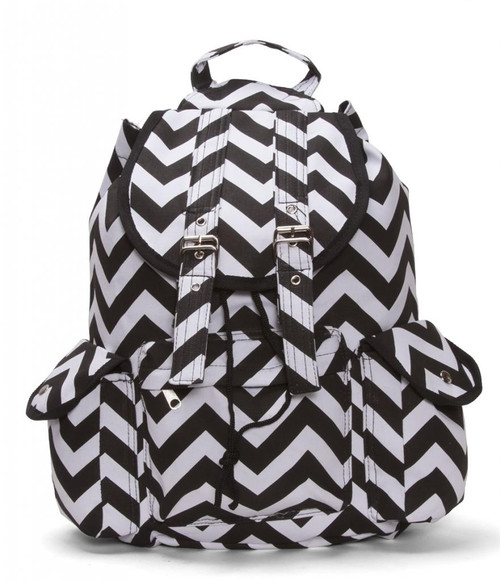 Chevron Print Rucksack Style Backpack