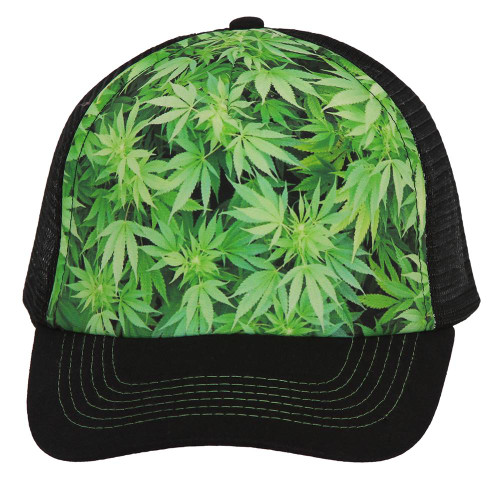 Marijuana Leaves Hollywood Trucker Mesh Hat