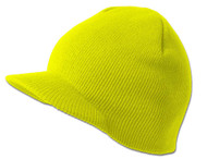 New Blank Cuffless Beanie Visor, Neon Yellow
