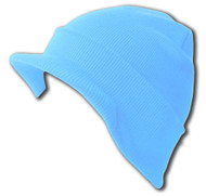 Light Blue Cuff Beanie Visor  Cap