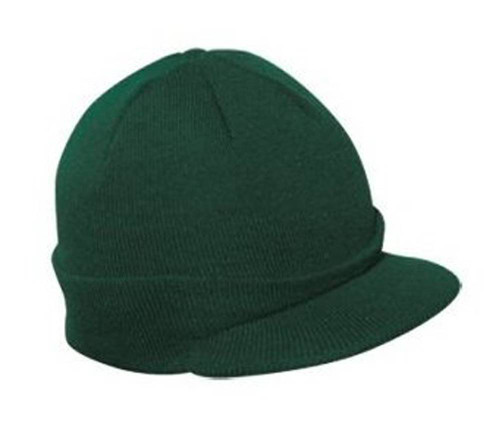 Forest Green Cuff Beanie Visor  Cap