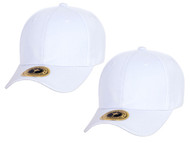 TopHeadwear Structured Adjustable Baseball Hat, White 2 pack