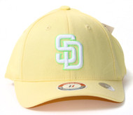 Light Yellow Youth Size Flex Fit Hat - San Diego Padres