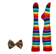 Rainbow Costume Bow Tie And Socks