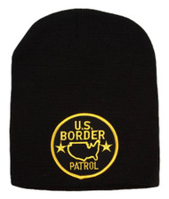 Cuffless United States Border Patrol Logo Beanie - Black