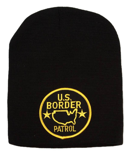 Cuffless United States Border Patrol Logo Beanie - Black