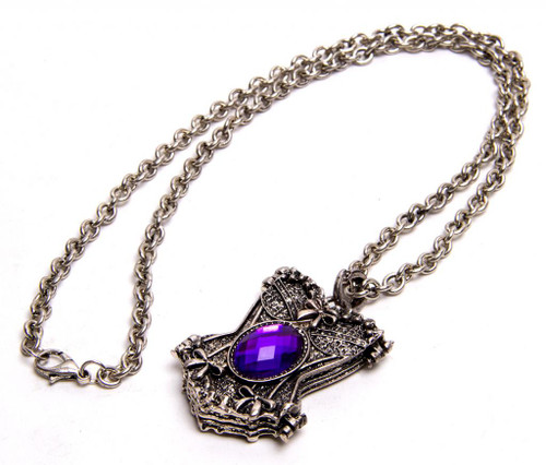 Corset Locket Necklace - Purple