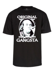 Original Gangsta Benjamin Franklin Cotton T-Shirt- Black