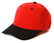 Plain Blank Baseball Hats Adjustable Caps, Red Black