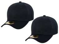 TopHeadwear Structured Adjustable Baseball Hat, Black 2 pack