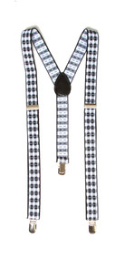 Haze Plaid 3 Clip Stretchable Suspenders