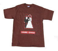 Game Over Wedding Video Game Character Cotton T-Shirt