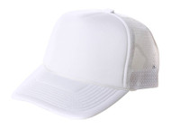 Retro Foam & Mesh Trucker Baseball Hat, White