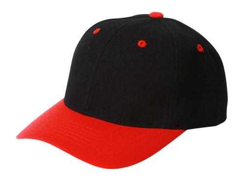 Plain Black Red Adjustable Hat
