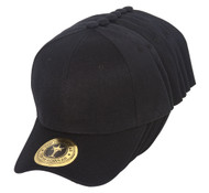 TopHeadwear Structured Adjustable Baseball Hat, Black 6 pack