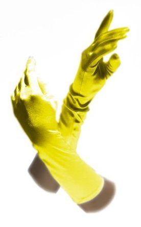 Gravity Threads Satin Opera Gloves Above the Elbow 14.7 inches Pale Yellow