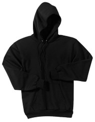 Men's Basic hooded pull over (Medium, Black)