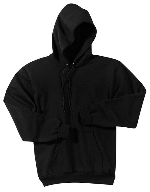 Men's Basic hooded pull over (Medium, Black)