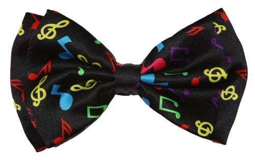 Pre-tied Bowtie - Rainbow Musical Notes