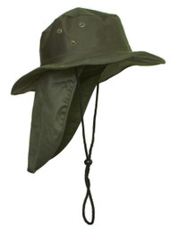 Top Headwear Safari Explorer Bucket Hat With Flap Neck Cover - Olive