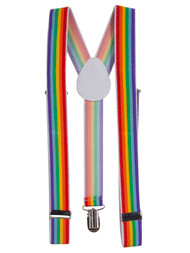 Rainbow Multi Color Elastic Suspenders