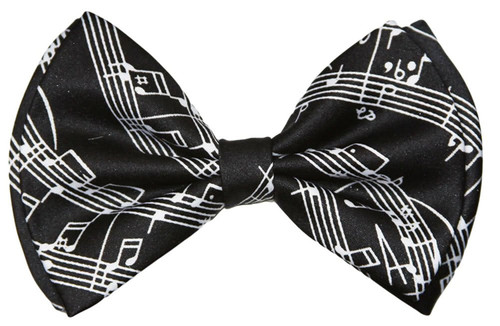 Bow Tie 4.4 inches Black & White Music Sheet