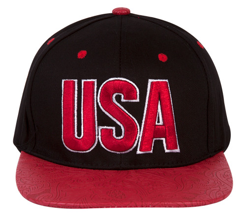 USA Country Snapback w/ Floral Flat Bill