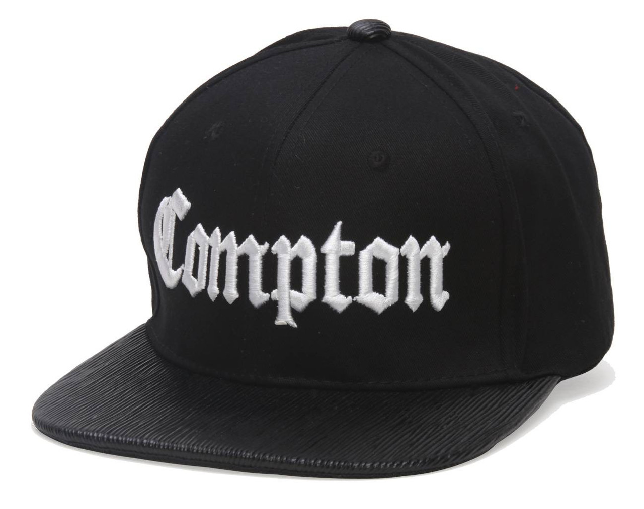 Black & White Compton Los Angeles Flat Bill Snapback Baseball Cap Caps Hat Hats 