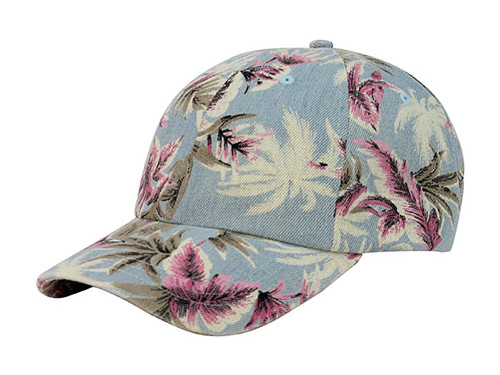 Top Headwear Denim Floral Print Cap