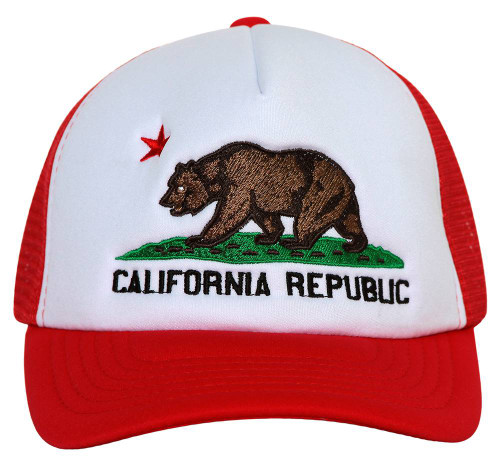 Academy California Bear Trucker Snapback Hat - Red