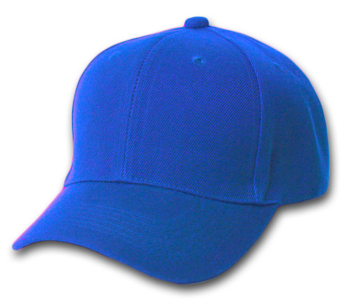 Plain Fitted Curve Bill Hat, Royal Blue 7