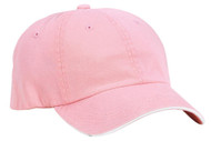 Sandwich Bill Cap with Striped Closure, Color: LtPink/White, Size: One Size