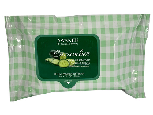 New Beauty Treats Cucumber Makeup Remover Cleansing Tissues - 30 Pack